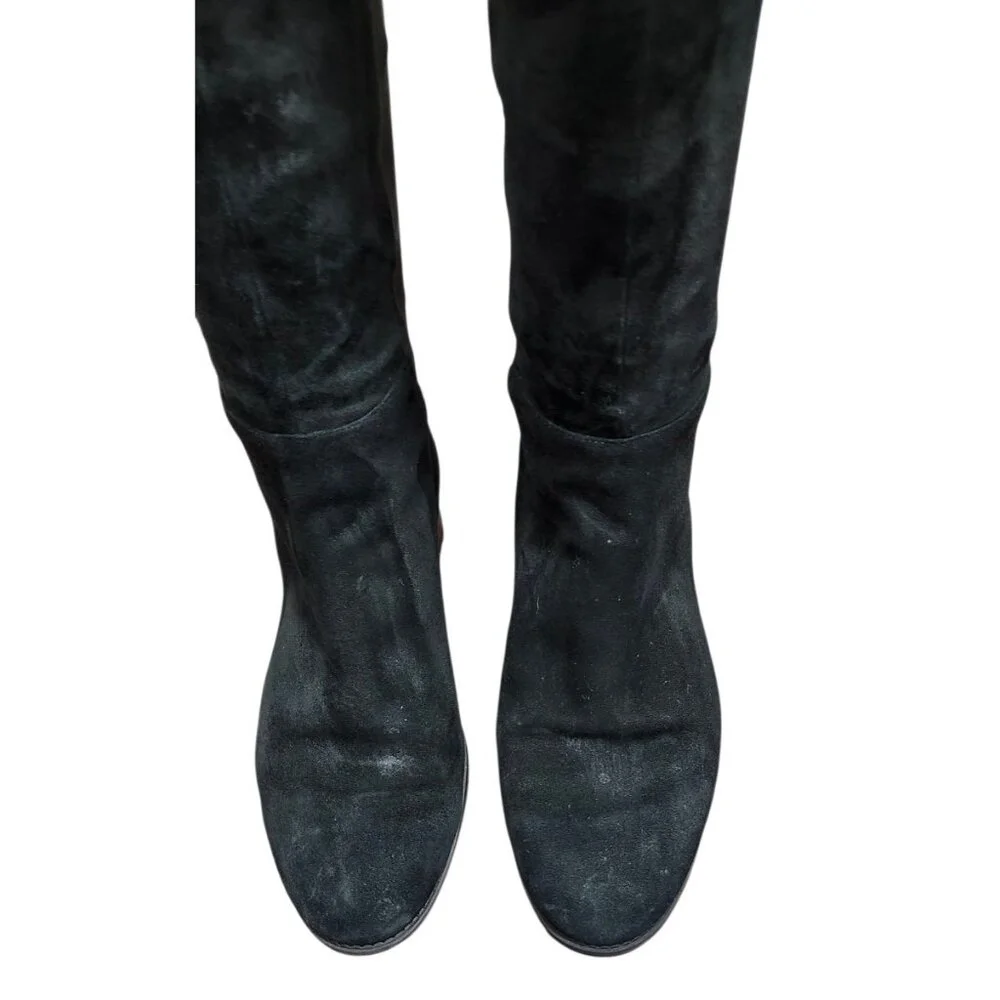 Tory Burch Caitlin Stretch Suede Over-The-Knee Boots, Black Size 7  $550
